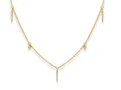 Diamond Spikes Necklace - Gold 'N I