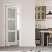 3 Lite Frosted Laminated Glass Shaker Interior Door Miami FL | MDF Primed Slab or Prehung