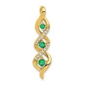 14kt Gold Yellow or White Emerald & Diamond Necklace