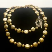 Champagne Pearl Necklace with Accent Stones