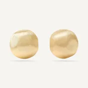 AFRICA 18K Yellow Gold Round Stud Earrings, 0.4"