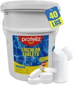 PROFELIZ 3″ Chlorine Tablets for Swimming Pools – Slow-Dissolving Pool Chlorine, Kills Bacteria &amp; Prevents Algae, 40 lb Bucket