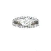 1.06 Marquise Diamond (SI2-H) mounted east-west in a 14 white gold mounting. 004-00367 — BBS Jewelers
