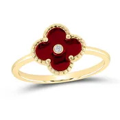 0.010Ctw-Nat Diamond Gift Clover Ring (2.17 grams)