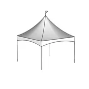 10 ft Wide, Pagoda Style Tent