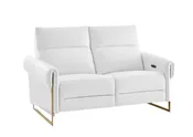 Alice Loveseat with Two Power Recliners, White | Creative Furniture