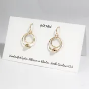 14K Gold Filled Handmade Earrings Circle Multiple Gold Bead