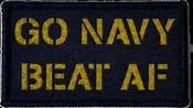 Go Navy Beat Af, Blue-Yellow, 3.5X2, Service Academy