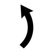 A14 Die Cut Curved Counter Clockwise Arrow