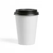 10 oz. Paper Hot Cups with Black Dome Lids