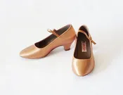 CLEARANCE Dancelife – Vita Danza, Balbina Jr., Flesh Tan Satin, 1.5” Cuban Heel