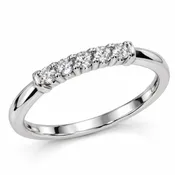 10K White Gold 5 Stone Diamond Band