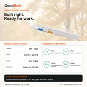 4FT LED T8 Tube, 5 Color Select, Type A+B, Replaces T8/T12
