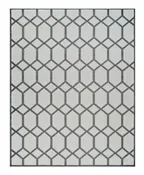 HomeRoots Geometric Distressed Indoor Outdoor Area Rug