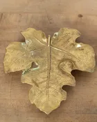 1950s Heavy Brass Oak Leaf Dish