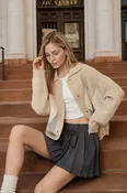 ARGYLE COLLARED BUTTON DOWN KNIT CARDIGAN