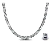4 Prong Riviera Diamond Necklace In 18K 14K Yellow Gold White Gold Or Platinum