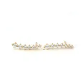 14K Gold Prong Set CZ Ear Climber