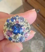 14 karat Yellow gold ring with Fancy Color Sapphire