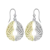 14 Karat Gold Plated on Sterling Silver Angel Wings Earrings