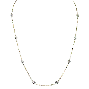 14K Two-Toned Gold Bezel-Set Diamond Station Necklace
