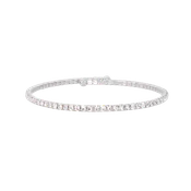 Classic Crystal Bangle Bracelet Silver