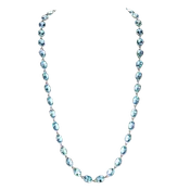 Blue Topaz Oval Chain Necklace