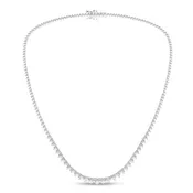 10.00ctw EF/VS Lab Grown 3prg Graduated Necklace 14KW