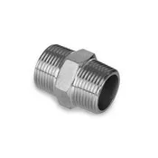 1/2" NPT STAINLESS STEEL HEX NIPPLE FOR VALVE TO BULKHEAD