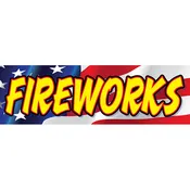 3′ x 10′ Patriotic “FIREWORKS” Vinyl Banner