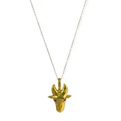 0.031tcw Pavé Genuine Ruby in 925 Gold Plated Sterling Silver Mini KALI Tamaraw Pendant Necklace