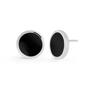 Alina Circle Bezel Earrings with Stone