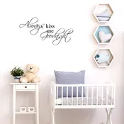 Always Kiss Me Goodnight - Wall Art Decal - Decoration Vinyl Sticker - Love Quote Vinyl Decal - Bedroom Wall Vinyl Sticker - Removable Vinyl Decal - Cute Wall Decor Vinyl Sticker
