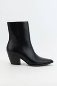 ARISA POINTED-TOE COWBOY BLOCK HEEL ANKLE BOOTS