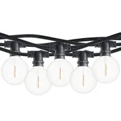 14 ft. String Patio Lights - Candelabra (E12) Base - With LED Globe Bulbs