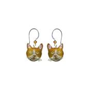 Brown Cat Face earrings — Bamboo Jewelry