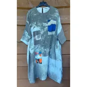 AODRESS Blue Patchwork Drape Dress — Jackson Hole Traders