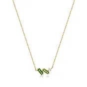 14kt Gold Tourmaline and White Sapphire Necklace