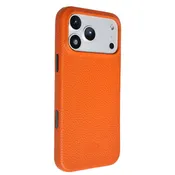 Arden Full-Grain Leather Wrap MagSafe Case for iPhone 17 Pro Max, Pebble Orange