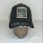 Grumpy Old Man Distressed Trucker Hat