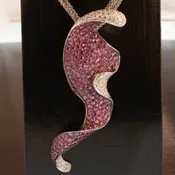 18k Pink Sapphire and Diamond Freeform Necklace