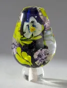 Pink and White Orchid Flameworked Glass Bead — Expressive Glass