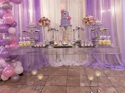 Acrylic Bride Groom Ghost table, Modular top pillar base - 72"L x 24"W - Hand crafted in the U.S. - custom sizing never a problem