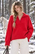 Polo Collar Soft Sweater