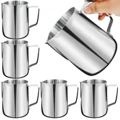 6 Pack Milk Frothing Pitcher Stainless Steel 20 oz Espresso Steaming Pitchers