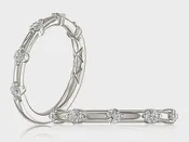 A. Jaffe White Gold Single Row Diamond Band
