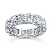 13.22 Carat Platinum Asscher Cut Eternity Band