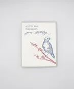 A Little Bird Told Me It's Your Birthday Letterpress Greeting Card