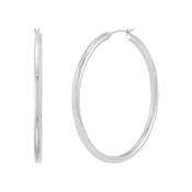 14k White Gold Core Hoop Earrings -FRE029273W50