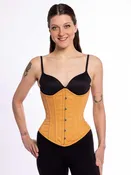 Beige Cotton Romantic Curve Longline Underbust Corset : CS-345